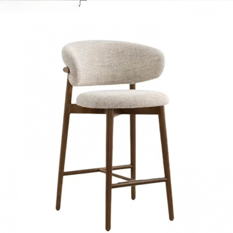 Nordic Solid Wood Bar Stool with Backrest