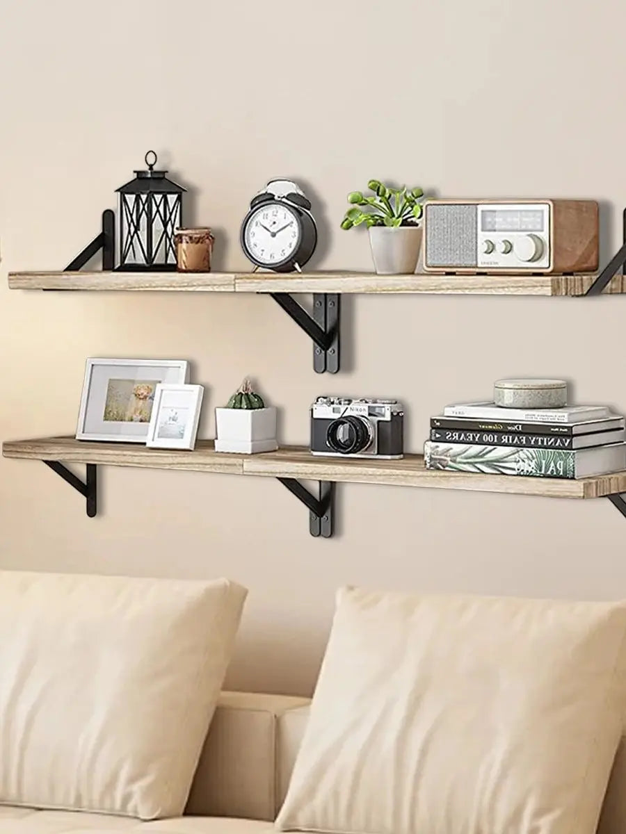 Wall Mounted Wood Shelf for Living Room, Bathroom, Bedroom, Kitchen, Home Decor