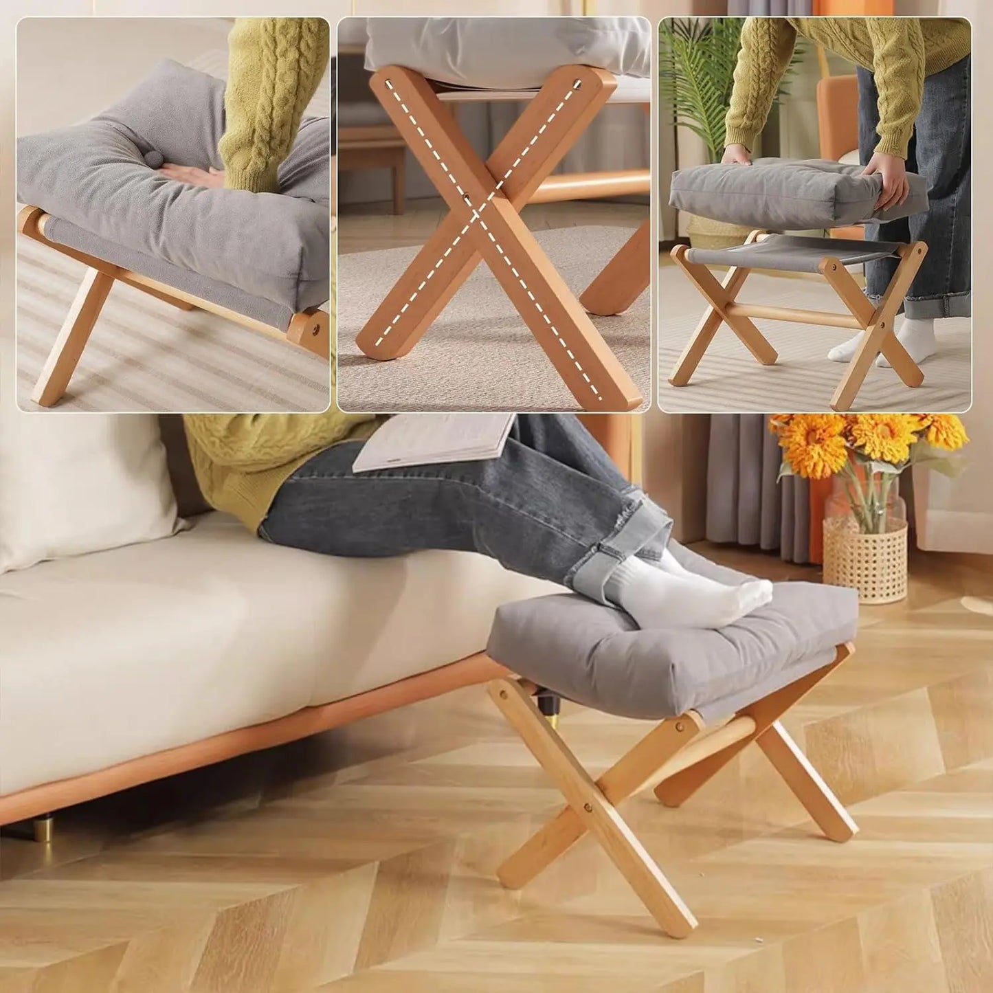 Household Small Foldable Sofa Stool for Living Room