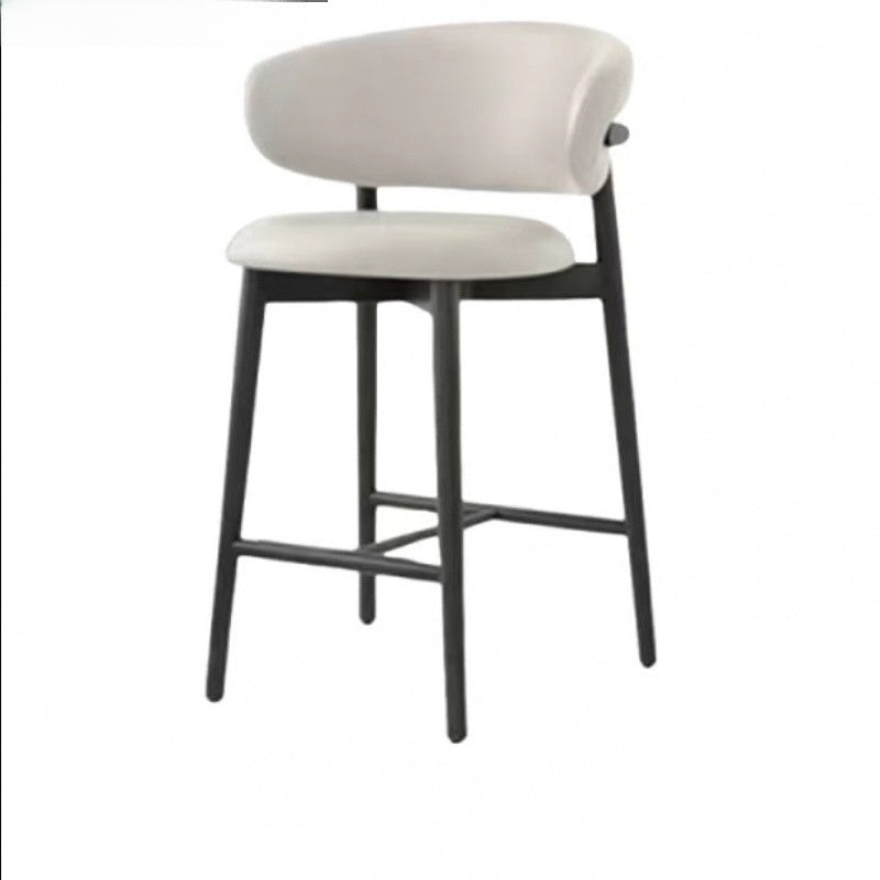 Nordic Solid Wood Bar Stool with Backrest